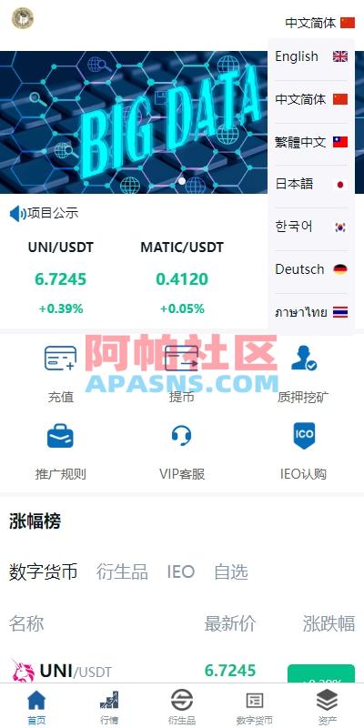 新版多语言交易所系统/虚拟币外汇交易/期权合约交易
