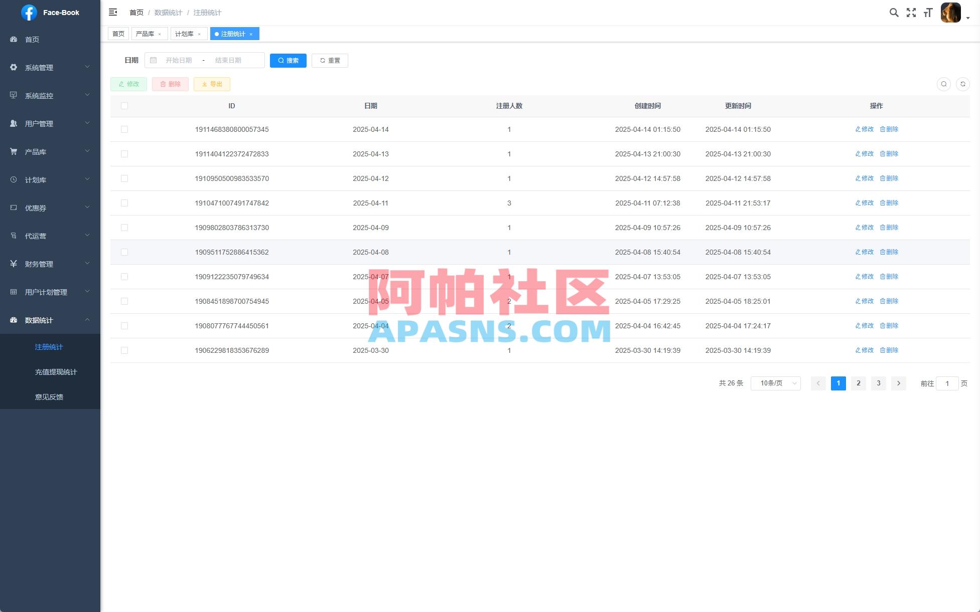 Facebook内嵌/免注册登录/广告商广告投放/后端java