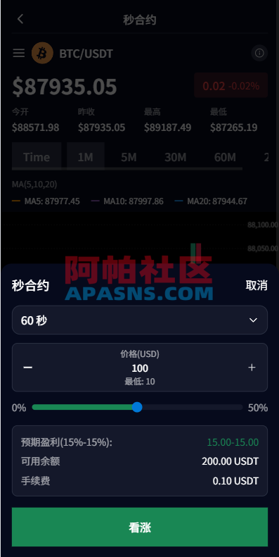 多语言虚拟币微盘系统/秒合约交易/信用分/实名认证