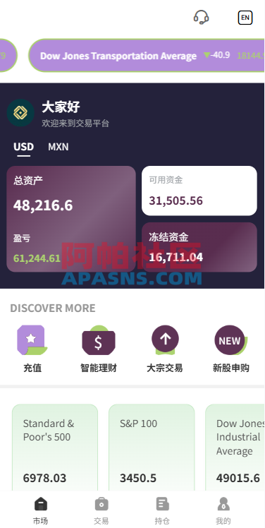 多语言海外股票系统/大宗交易/新股认购/产品理财